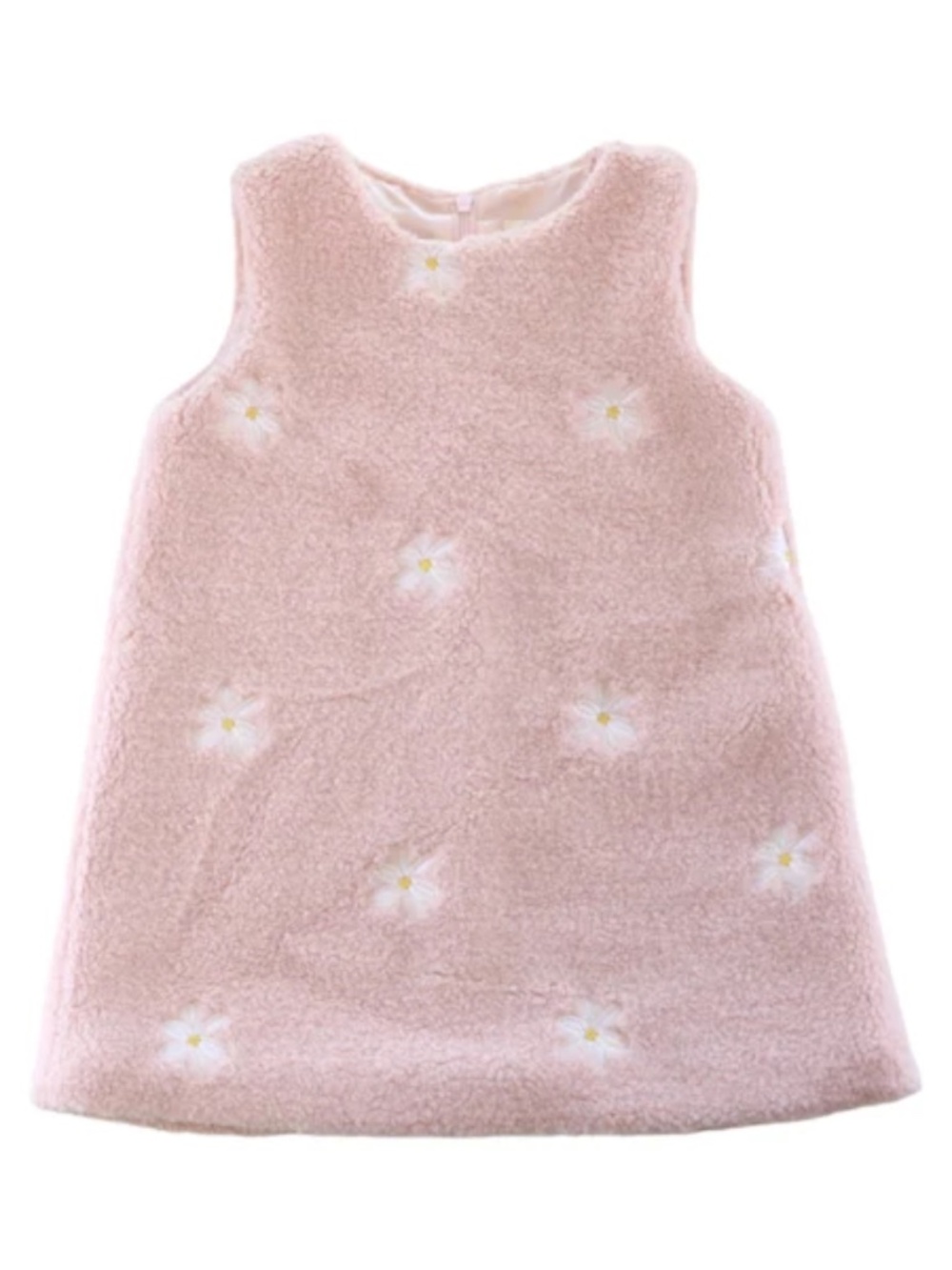 Doe a Dear | Polar Daisy Faux Fur Dress | Pink | 6